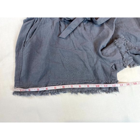 Rewash Women Cut-Off Shorts Mid Rise Front Tie Elastic Waist Gray Size Small - Picture 6 of 9